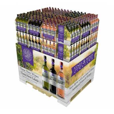 Wine SRP Packaging RRP Shelf-Ready Retail-Ready Full Pallet Display